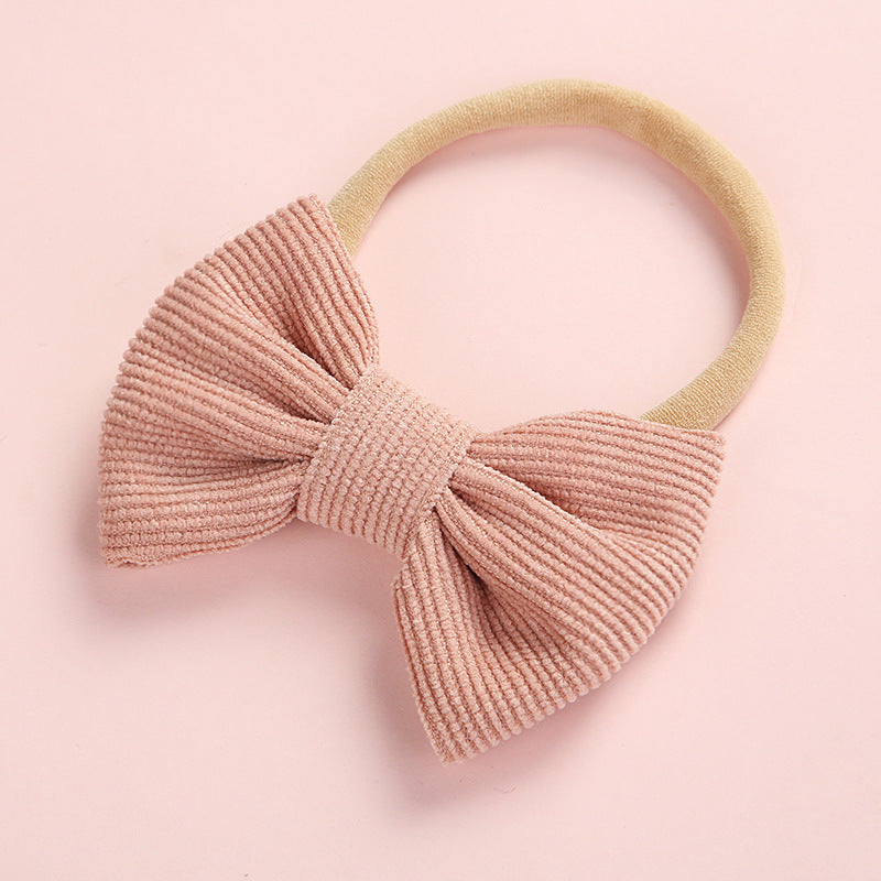 Cute Multicolor Corduroy Bow Baby Headband Pink Iolaus
