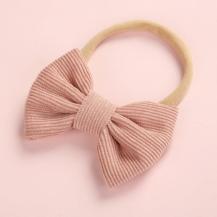 Cute Multicolor Corduroy Bow Baby Headband Pink Iolaus