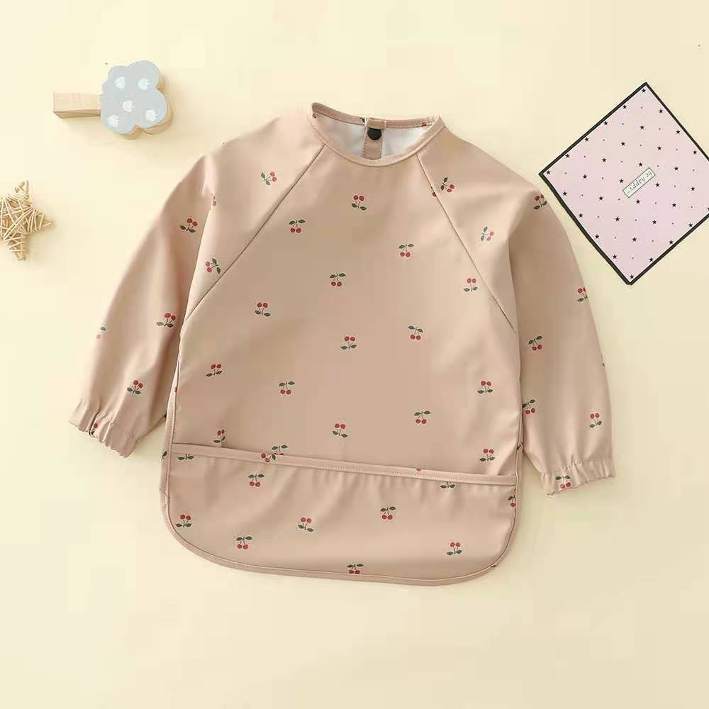 Waterproof Baby Food Supplement Bib Gown Pink Iolaus