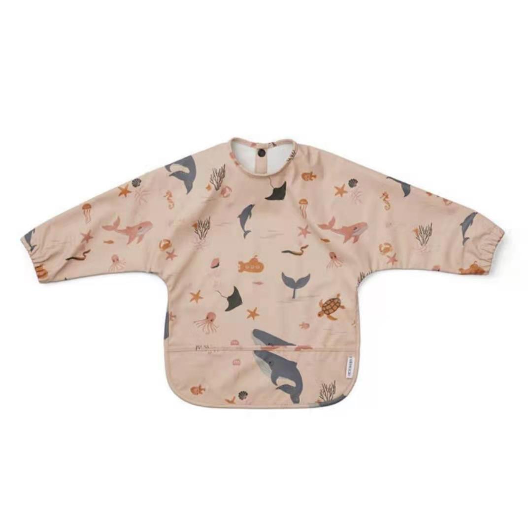 Waterproof Baby Food Supplement Bib Gown Pink Iolaus