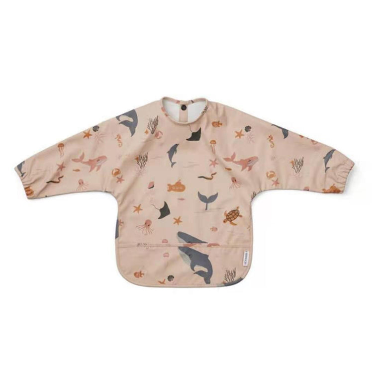 Waterproof Baby Food Supplement Bib Gown Pink Iolaus