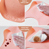 Soft Waterproof Silicone Baby Bib with Food Catcher, Baby Silicone Bib Pink Iolaus