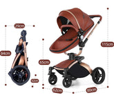 High Landscape Baby Stroller 360-degree Rotation 3-in-1 Basket Foldable null