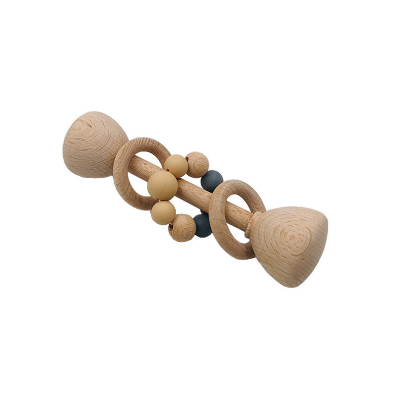 Baby Beech Wood Rattles Teething Toys Pink Iolaus