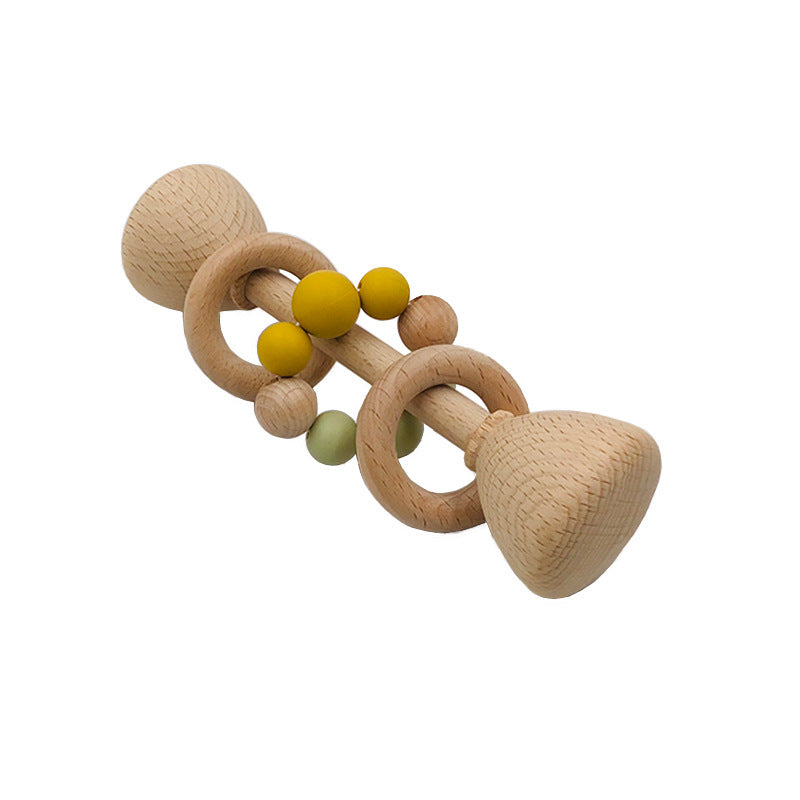 Baby Beech Wood Rattles Teething Toys Pink Iolaus