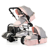 Good Quality Travel  Baby Stroller Luxury  3 In One Pink Iolaus