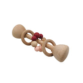 Baby Beech Wood Rattles Teething Toys Pink Iolaus
