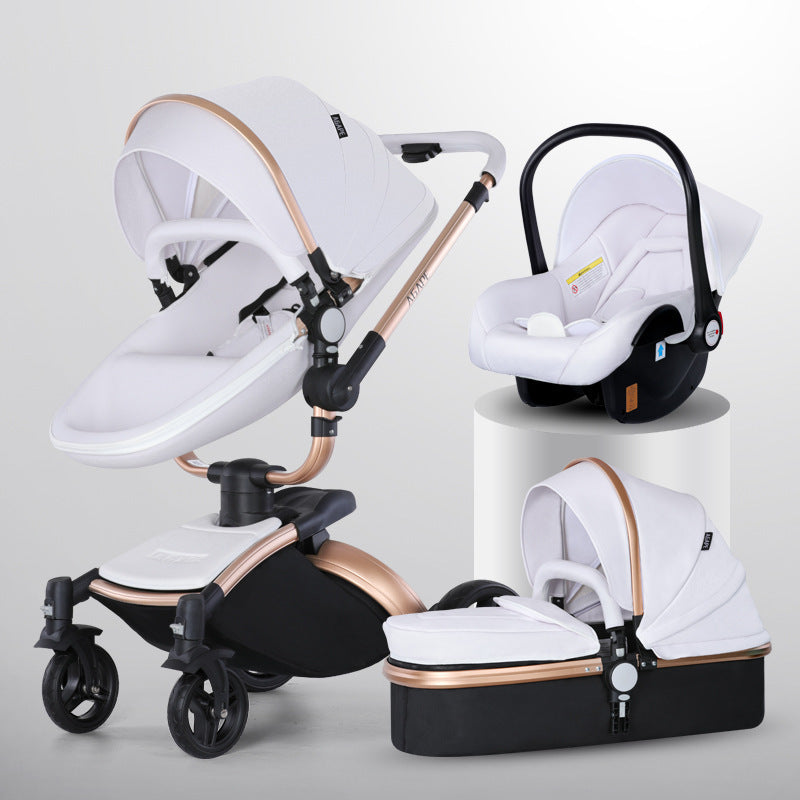 High Landscape Baby Stroller 360-degree Rotation 3-in-1 Basket Foldable null