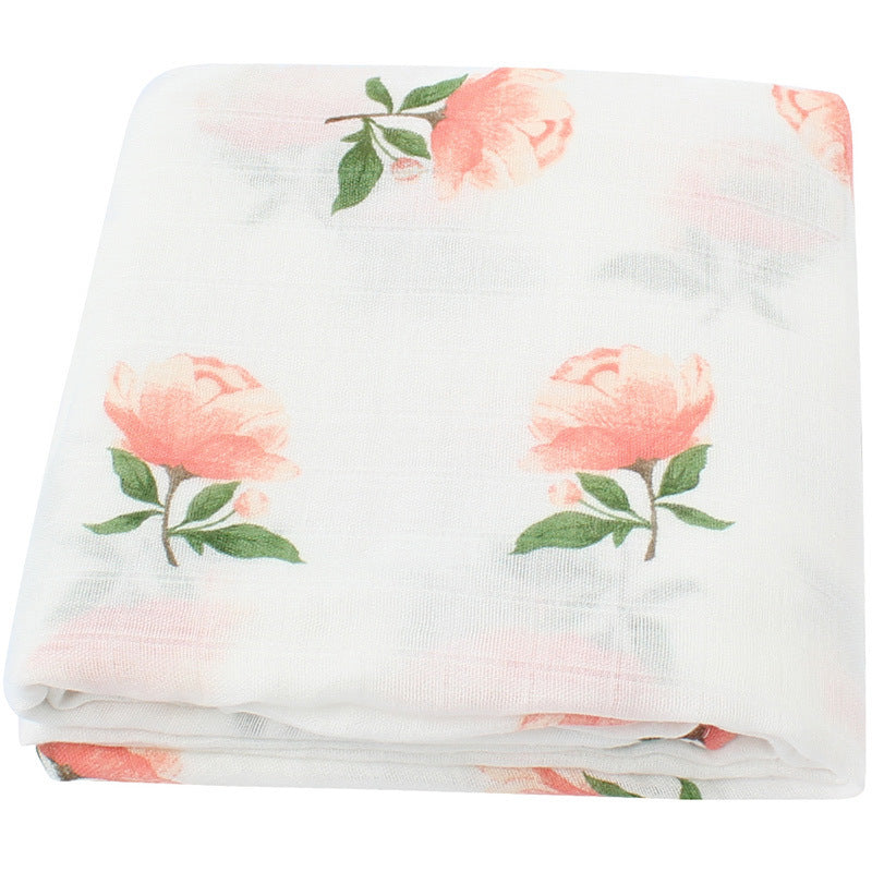 Organic cotton cloth baby swaddled baby blanket Pink Iolaus