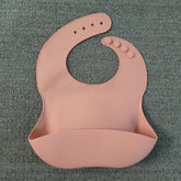 Soft Waterproof Silicone Baby Bib with Food Catcher, Baby Silicone Bib Pink Iolaus