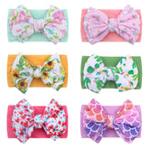 Nylon Bow Hair Band Baby Cute Soft Bow Printed Headband Baby Headscarf Pink Iolaus