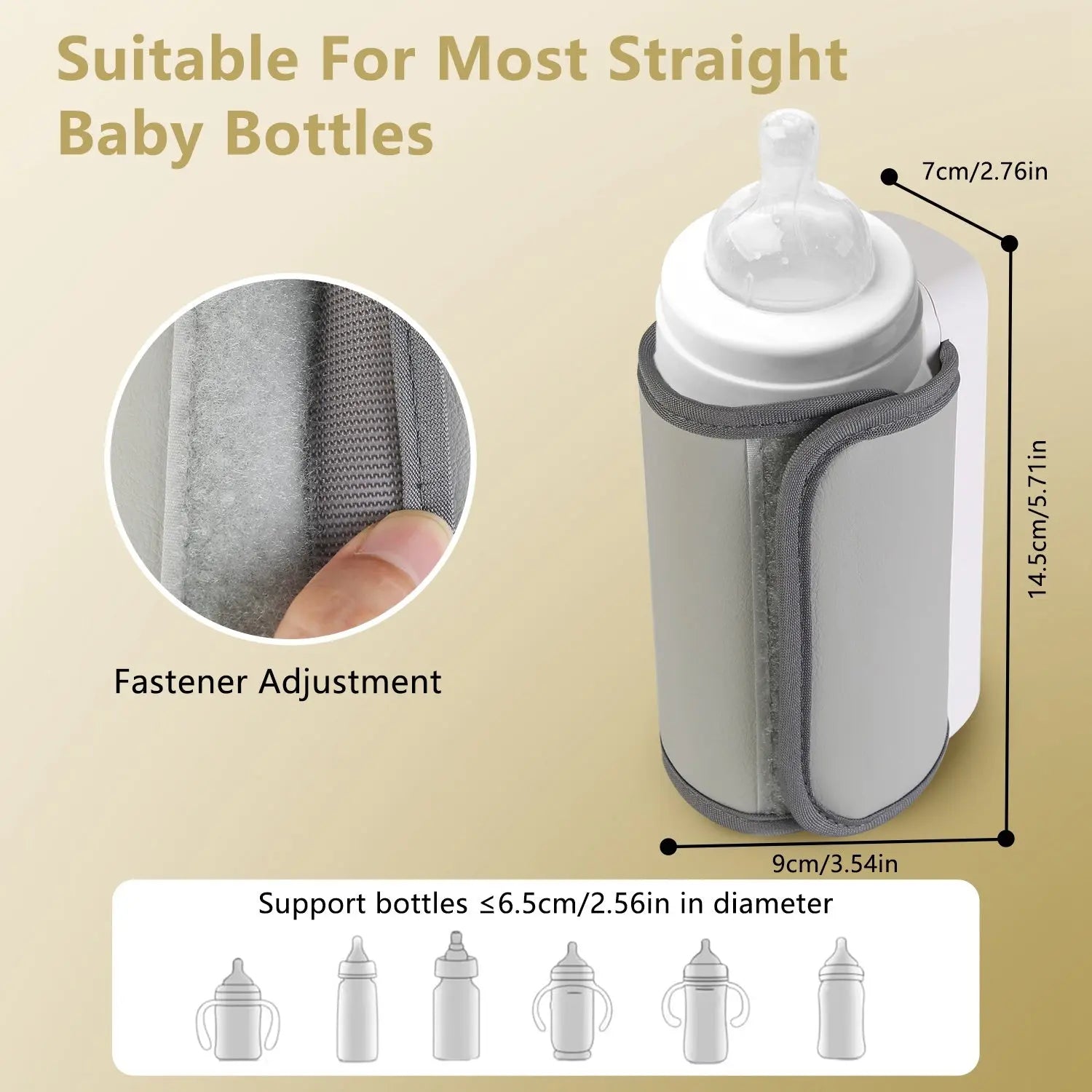 1Pc Portable Bottle Warmer Baby Milk Warmer Milk Formula Warmer For Travel With 6 Heating Levels USB Rechargeable Keep Milk Warm For 5 Hours No Bottle Included null