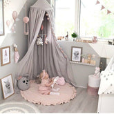 INS Round Solid Color Lace Play Mat Crawling Mat Baby Premises Pink Iolaus