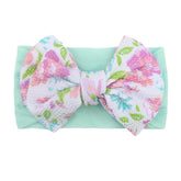 Nylon Bow Hair Band Baby Cute Soft Bow Printed Headband Baby Headscarf Pink Iolaus