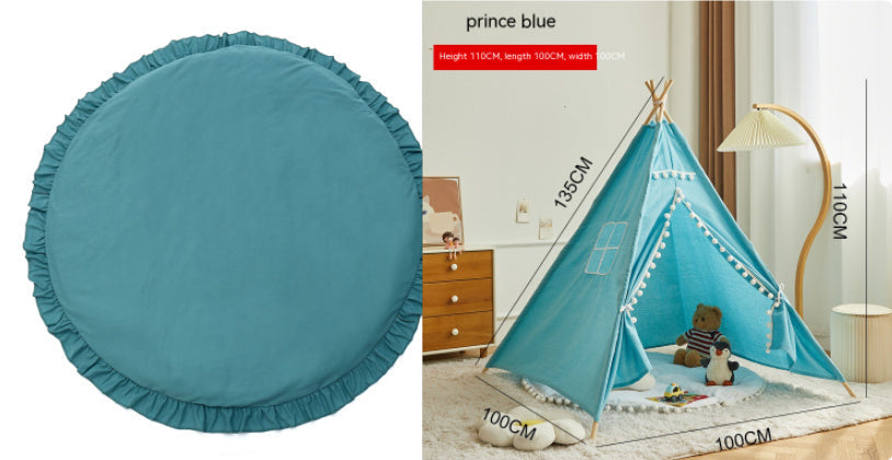 INS Round Solid Color Lace Play Mat Crawling Mat Baby Premises Pink Iolaus