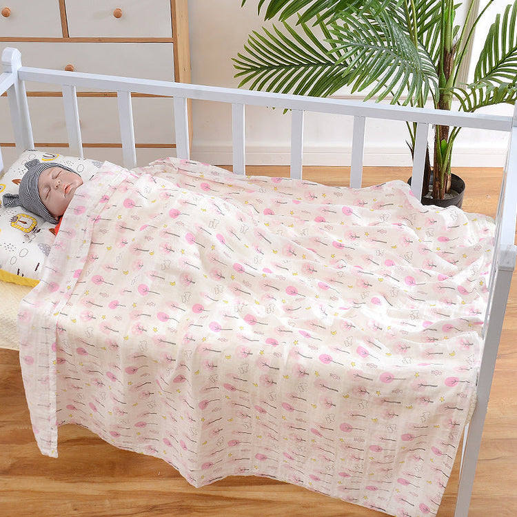 Cotton Cloth Swaddling Clothes Bath Towel Baby Blanket Pink Iolaus